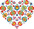Moravian folklore ornaments folded into a heart shape Royalty Free Stock Photo